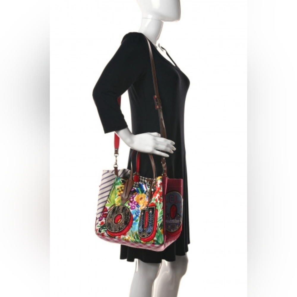 Christian Louboutin Caracaba Calfskin Embellished & Embroidered Tote - Picture 11 of 11